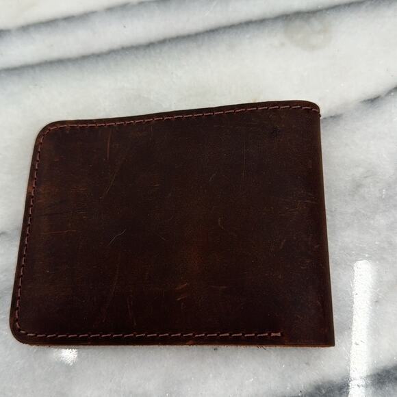 NWT hand crafted dark brown leather wallet - Picture 2 of 4